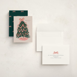 This is a winter rose holiday photo cards with standard by Lori Wemple called merry christmas tree printing on signature in grand