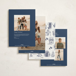 This is a wintersky holiday photo cards with standard by Rebecca Durflinger called holiday home toile printing on signature in grand