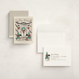 This is a champagne holiday photo cards with standard by chocomocacino called panettone printing on signature in grand