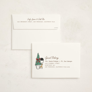 This is a champagne holiday photo cards with standard by chocomocacino called panettone printing on signature in grand