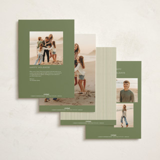 This is a cream holiday photo cards with standard by Robert and Stella called wreath frame printing on signature in grand