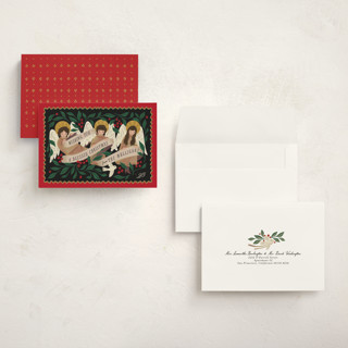 This is a ruby holiday photo cards with standard by Grae called angels sing printing on signature in grand