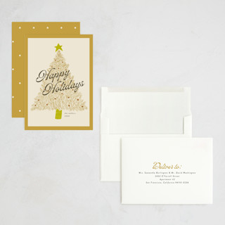 This is a sugar cookies holiday photo cards with standard by Morgan Kendall called retro tree printing on signature in grand