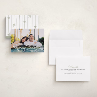 This is a snow holiday photo cards with standard by Everett Paper Goods called treacle printing on recycled smooth signature in grand