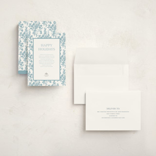 This is a frost holiday photo cards with standard by Jenna Holcomb called holiday toile printing on signature in grand