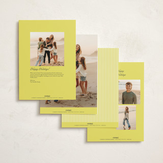 This is a chartreuse holiday photo cards with standard by Erika Firm called lobby bow tree printing on signature in grand