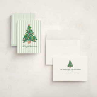 This is a wintergreen holiday photo cards with standard by Erika Firm called lobby bow tree printing on signature in grand