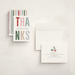 This is a candy dish holiday photo cards with standard by Pixel and Hank called big thanks printing on signature in grand