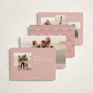 This is a blush holiday photo cards with standard by Itsy Belle Studio called ribbonly frame printing on recycled smooth signature in grand