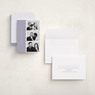 This is a lilac holiday photo cards with standard by Sumak Studio called simple wave printing on signature in grand