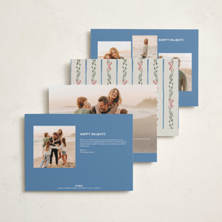 This is a porcelain holiday photo cards with standard by Chris Griffith called holiday gingham printing on recycled smooth signature in grand