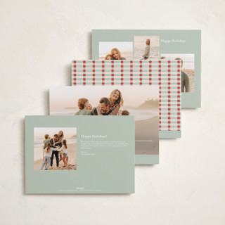 This is a tomato holiday photo cards with standard by Julie Murray called modern plaid printing on signature in grand