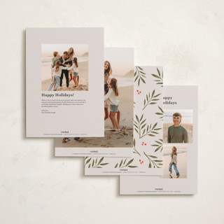 This is a vanilla holiday photo cards with standard by Lindsay Megahed called festive five printing on signature in grand