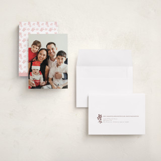 This is a winter rose holiday photo cards with standard by Deynaaz Daraei called allium printing on recycled smooth signature in grand