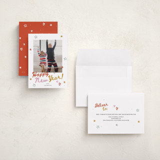 This is a confetti holiday photo cards with standard by Ani Somi called everything confetti printing on recycled smooth signature in grand