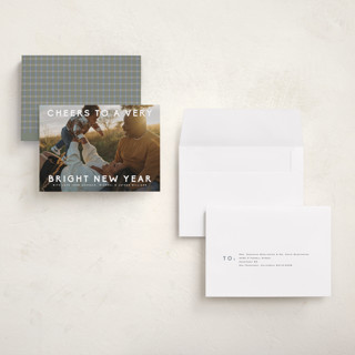 This is a snow holiday photo cards with standard by Amy Kross called broadcast printing on recycled smooth signature in grand