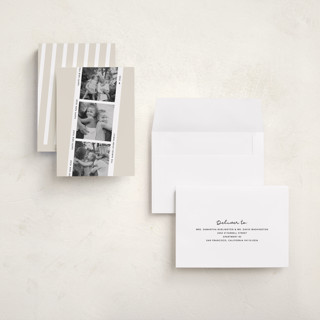 This is a vanilla holiday photo cards with standard by Kelly Watkins called our memories printing on signature in grand