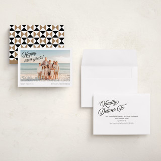 This is a noir holiday photo cards with standard by Jackie Crawford called vintage snapshot printing on recycled smooth signature in grand