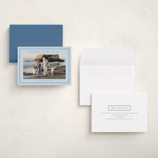This is a ocean holiday photo cards with standard by Stacey Meacham called preppy seaside printing on recycled smooth signature in grand