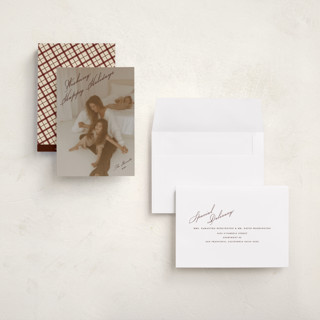 This is a mulled wine holiday photo cards with standard by Juliana Zimmermann called vintage tilted printing on recycled smooth signature in grand
