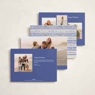 This is a blue joy holiday photo cards with standard by Lucrecia Caporale called cheerful frame printing on recycled smooth signature in grand