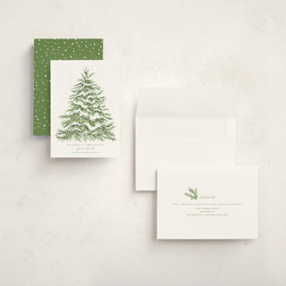 This is a spruce holiday photo cards with standard by Paula Pecevich called seasonal etching printing on signature in grand