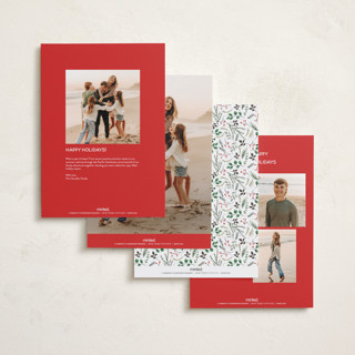 This is a crimson holiday photo cards with standard by Susan Moyal called festive vine printing on recycled smooth signature in grand