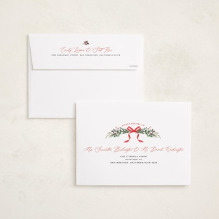 This is a crimson holiday photo cards with standard by Susan Moyal called festive vine printing on recycled smooth signature in grand