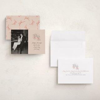 This is a candied grapefruit holiday photo cards with standard by Randi Cirelli called newlywed toast printing on signature in grand