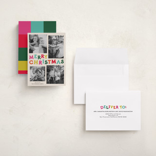This is a bright holiday photo cards with standard by Inkblot Design called color coded spirit printing on signature in grand