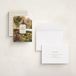 This is a eggnog holiday photo cards with standard by Ashley Iwafuchi called vintage wishes printing on recycled smooth signature in grand