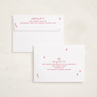 This is a poinsettia holiday photo cards with standard by Owl and Toad called personal note printing on recycled smooth signature in grand