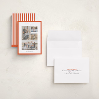 This is a berry holiday photo cards with standard by Wendy Chung called classic collage printing on recycled smooth signature in grand