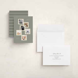This is a sage holiday photo cards with standard by Lori Wemple called multi holiday printing on signature in grand