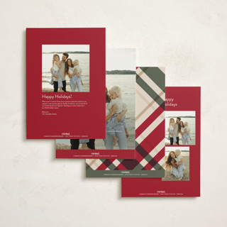 This is a berry holiday photo cards with standard by Chris Griffith called plaid suit holiday printing on signature in grand
