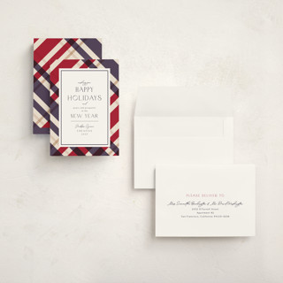 This is a marine holiday photo cards with standard by Chris Griffith called plaid suit holiday printing on signature in grand