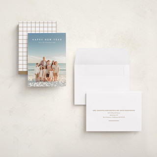 This is a snow holiday photo cards with standard by Lucrecia Caporale called minimal style printing on recycled smooth signature in grand