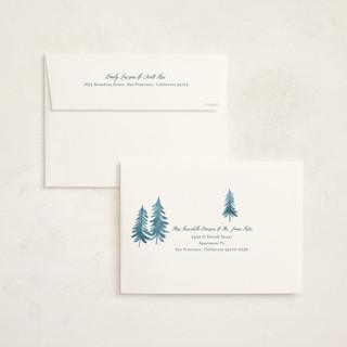This is a blue spruce holiday photo cards with standard by Rebecca Daublin called hope shines printing on signature in grand