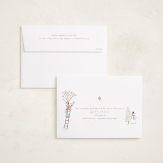 This is a cider holiday photo cards with standard by Sabrin Deirani called disney's mickey vintage christmas printing on recycled smooth signature in grand