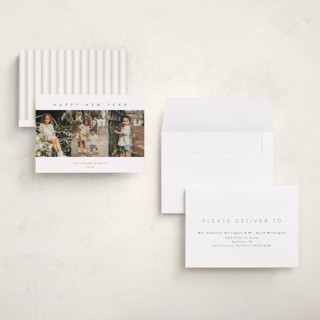 This is a snowfall holiday photo cards with standard by Pippa Shaw called trilogy printing on signature in grand