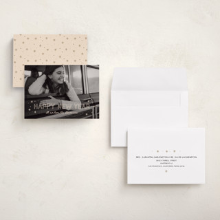 This is a champagne holiday photo cards with standard by Ani Somi called road trip printing on recycled smooth signature in grand