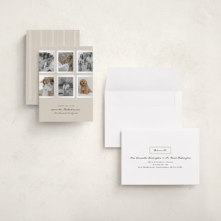 This is a vanilla spice holiday photo cards with standard by Corinne Malesic called vintage ephemera printing on recycled smooth signature in grand