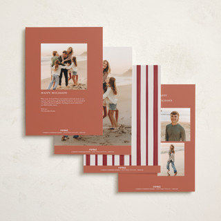 This is a cinnamon holiday photo cards with standard by Everett Paper Goods called greenery swag printing on recycled smooth signature in grand