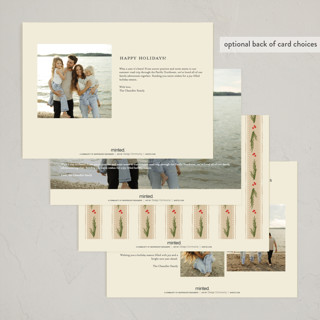 This is a eggnog holiday photo cards with standard by Robert and Stella called holiday script printing on signature in grand