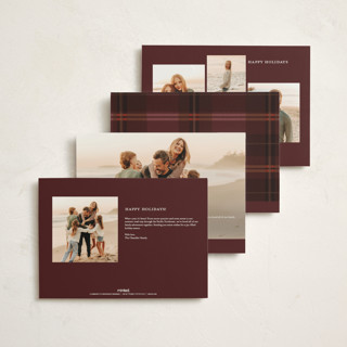This is a berry holiday photo cards with standard by Maja Cunningham called timeless plaid printing on signature in grand