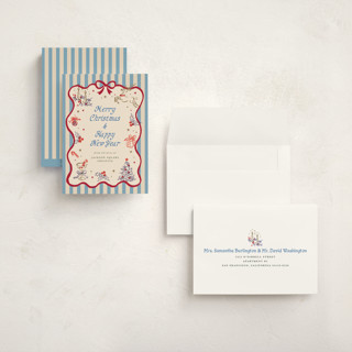 This is a frosted berry holiday photo cards with standard by Cass Loh called season’s embrace printing on signature in grand