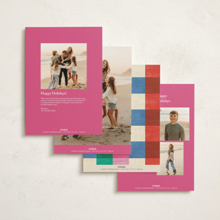 This is a candy holiday photo cards with standard by Baumbirdy called playful plaid printing on signature in grand