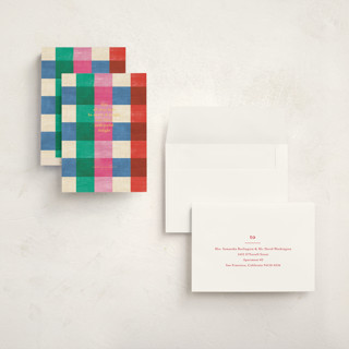 This is a candy holiday photo cards with standard by Baumbirdy called playful plaid printing on signature in grand