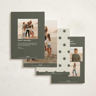 This is a garland holiday photo cards with standard by Wildfield Paper Co called retro printing on signature in grand