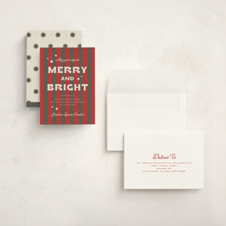 This is a garland holiday photo cards with standard by Wildfield Paper Co called retro printing on signature in grand